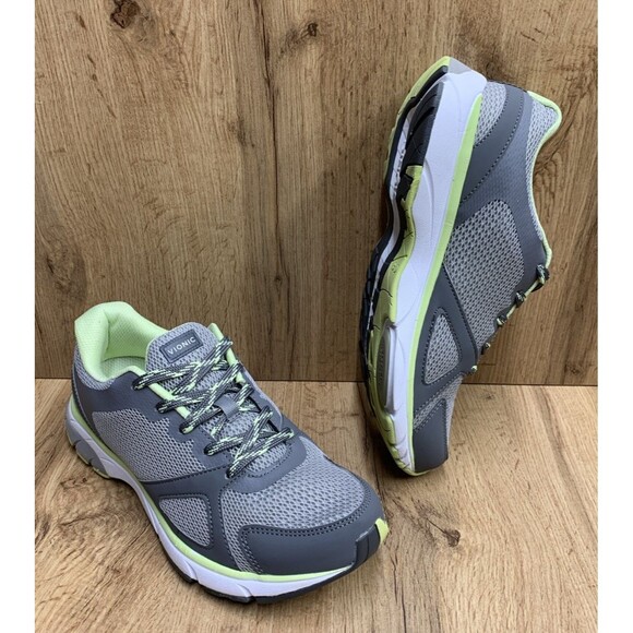 Vionic Shoes - Vionic Women's Tokyo Sneaker Shoes Light Grey Pale Light Green Accents  Size 9